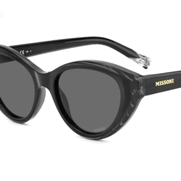 MISSONI MIS 0086/S - 33Z IR Grey Black Horn Oval Cat Eye Sunglasses w/Case NEW - Picture 1 of 16